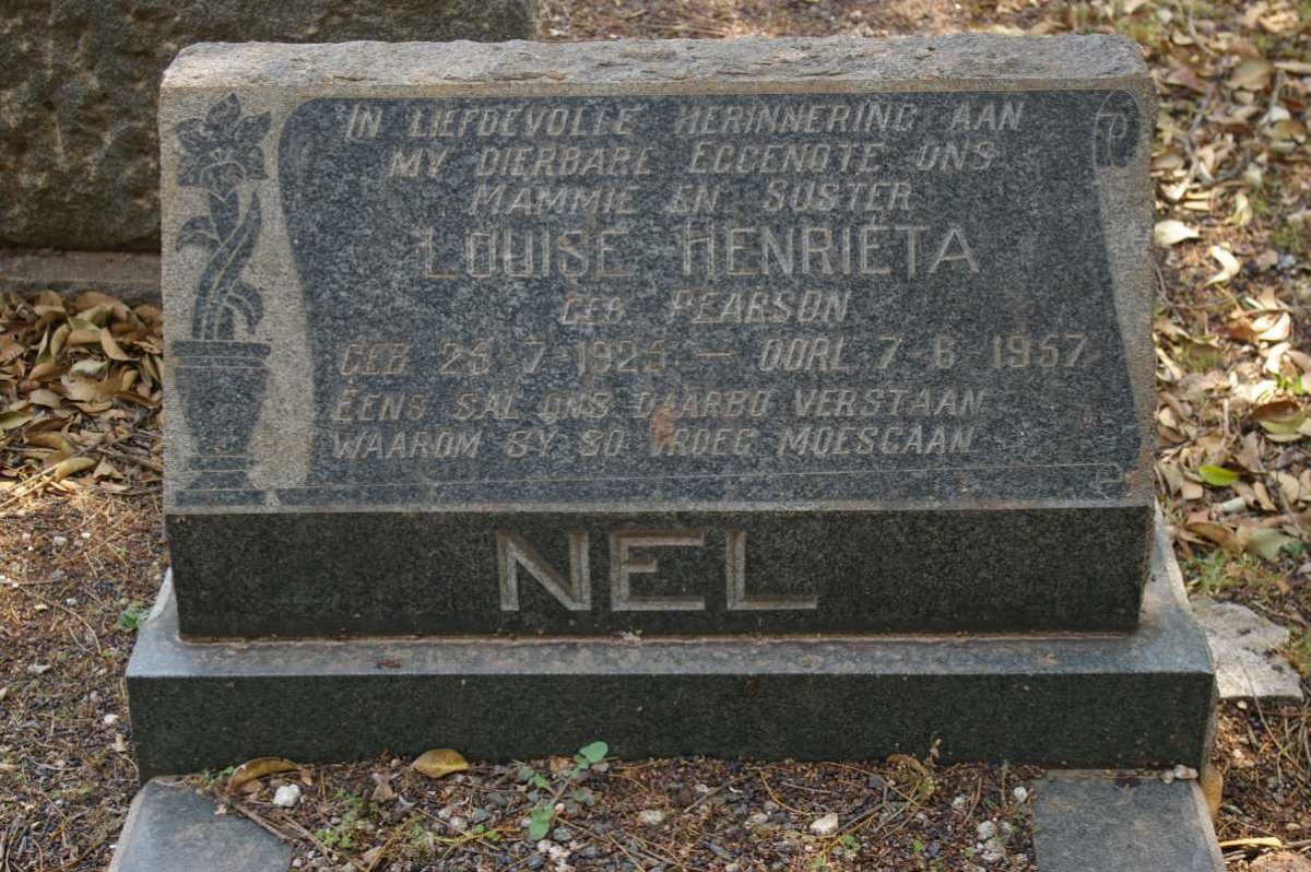 NEL Louise Henriëta nee PEARSON 1925-1957