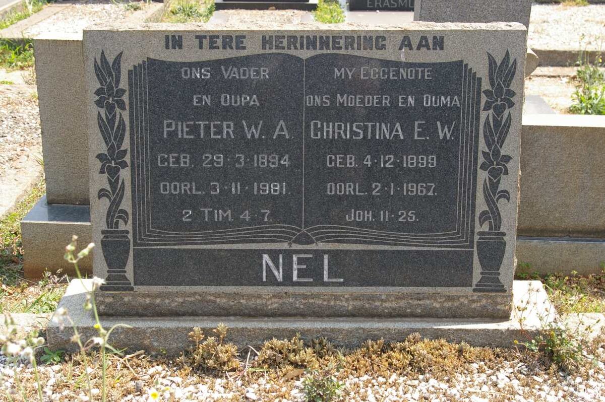 NEL Pieter W.A. 1894-1981 &amp; Christina E.W. 1899-1967