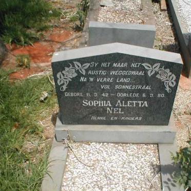 NEL Sophia Aletta 1942-1980