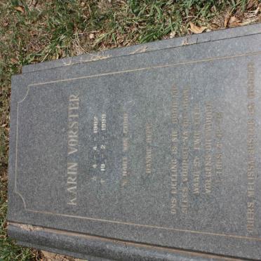 OOSTHUIZEN Karin Vorster 1962-1999