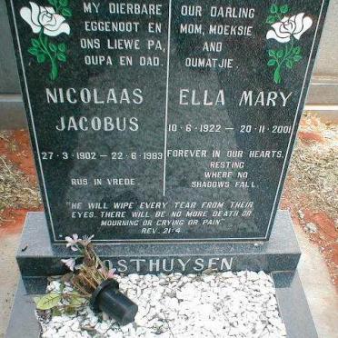 OOSTHUYSEN Nicolaas Jacobus 1902-1983 &amp; Ella Mary 1922-2001