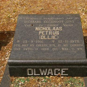 OLWAGE Nicholaas Petrus 1916-1978