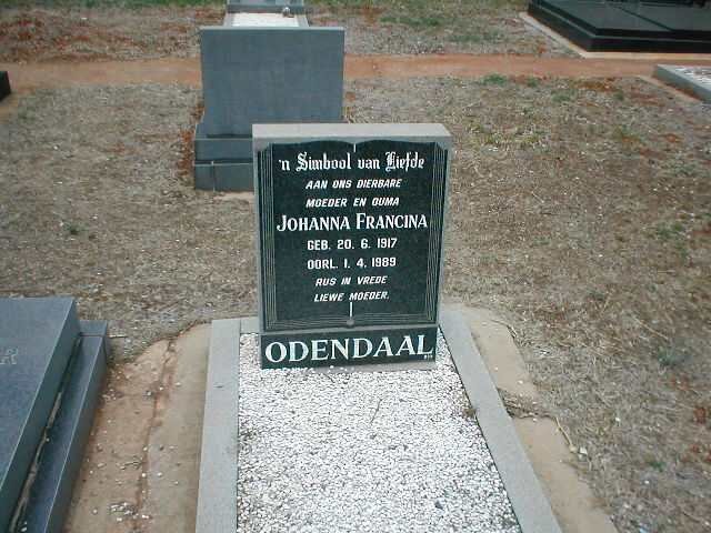 ODENDAAL Johanna Francina 1917-1989