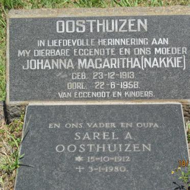 OOSTHUIZEN Sarel A. 1912-1980 &amp;  Johanna Magaritha 1913-1958