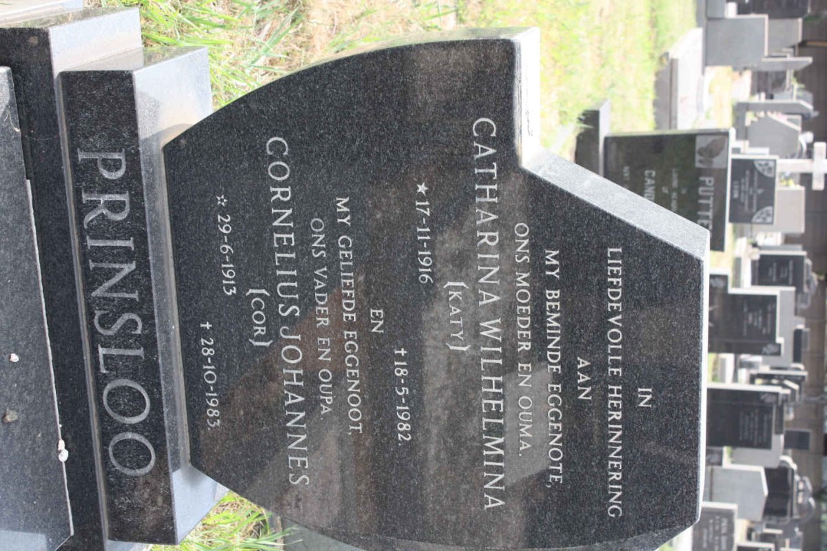 PRINSLOO Cornelius Johannes 1913-1983 &amp; Catharina Wilhelmina 1916-1982