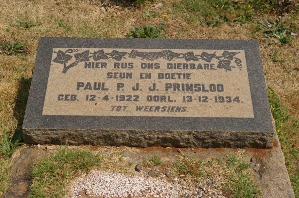 PRINSLOO Paul P.J.J. 1922-1934