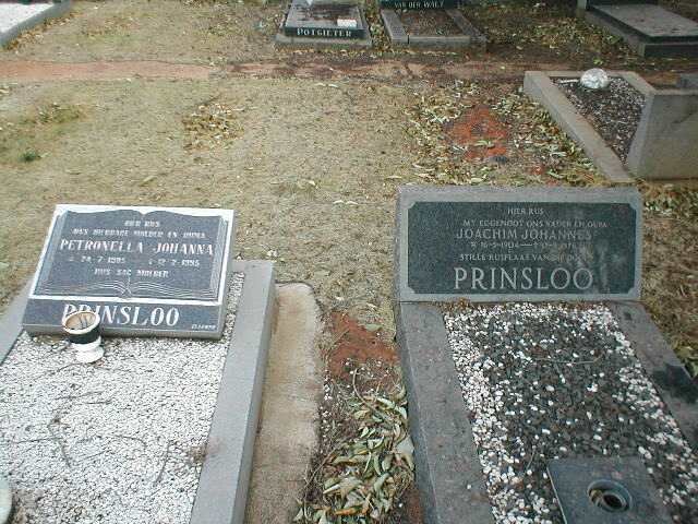 PRINSLOO Joachim Johannes 1904-1976 &amp; Petronella Johanna 1905-1995