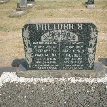 PRETORIUS Marthinus Wessel 1895-1958 &amp; Elizabeth Magdalena 1895-1989