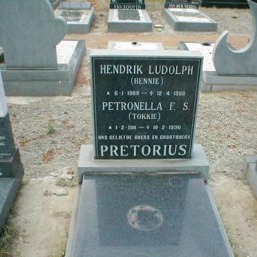 PRETORIUS Hendrik Ludolph 1909-1988 &amp; Petronella F.S. 1911-1990