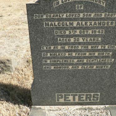 PETERS Malcolm Alexander -1942