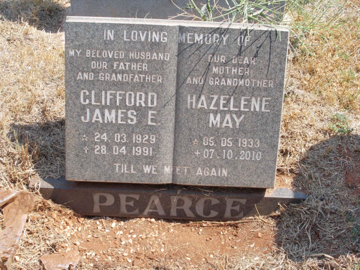 PEARCE Clifford James E. 1929-1991 &amp; Hazelene May 1930-2010