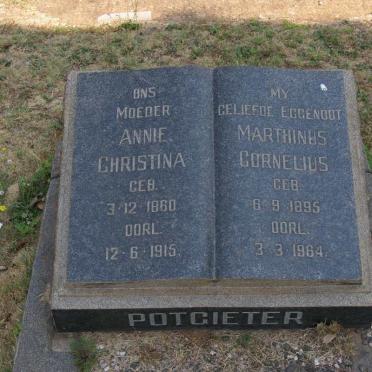 POTGIETER Marthinus Cornelius 1895-1964 &amp; Annie Christina 1860-1915