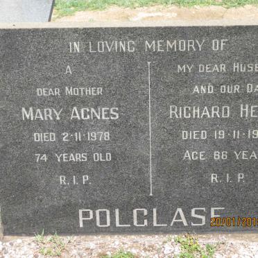 POLGLASE Richard Henry -1966 &amp; Mary Agnes -1978