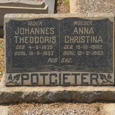 POTGIETER Johannes Theodoris 1875-1937 &amp; Anna Christina 1882-1950