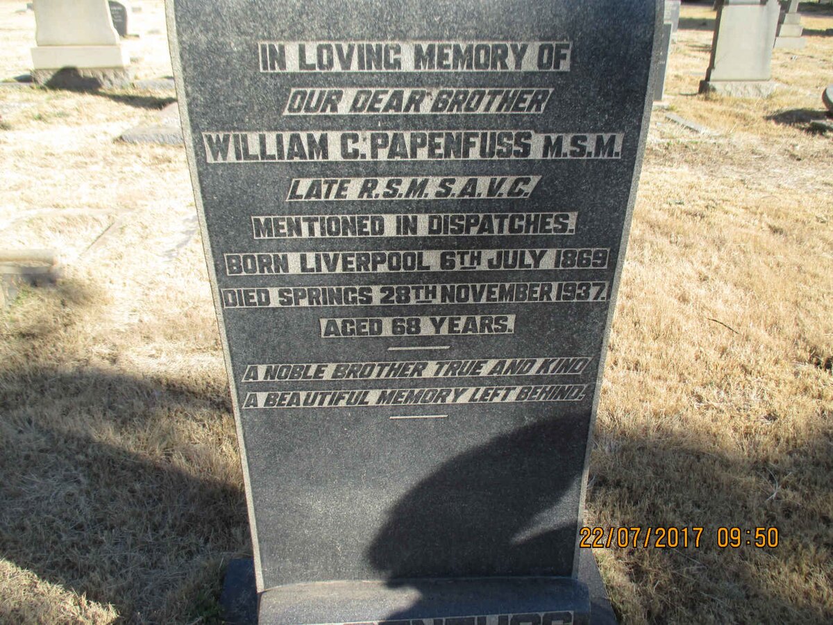 PAPENFUSS William C. 1869-1937