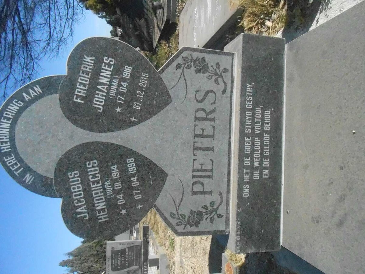 PIETERS Jacobus Hendriecus 1914-1998 &amp; Frederik Johannes 1918-2015