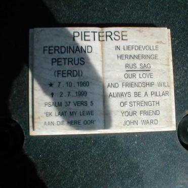 PIETERSE Ferdinand Petrus 1960-1999