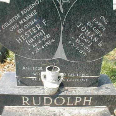 RUDOLPH Johan B. 1915-1995 &amp; Hester F. 1921-1984