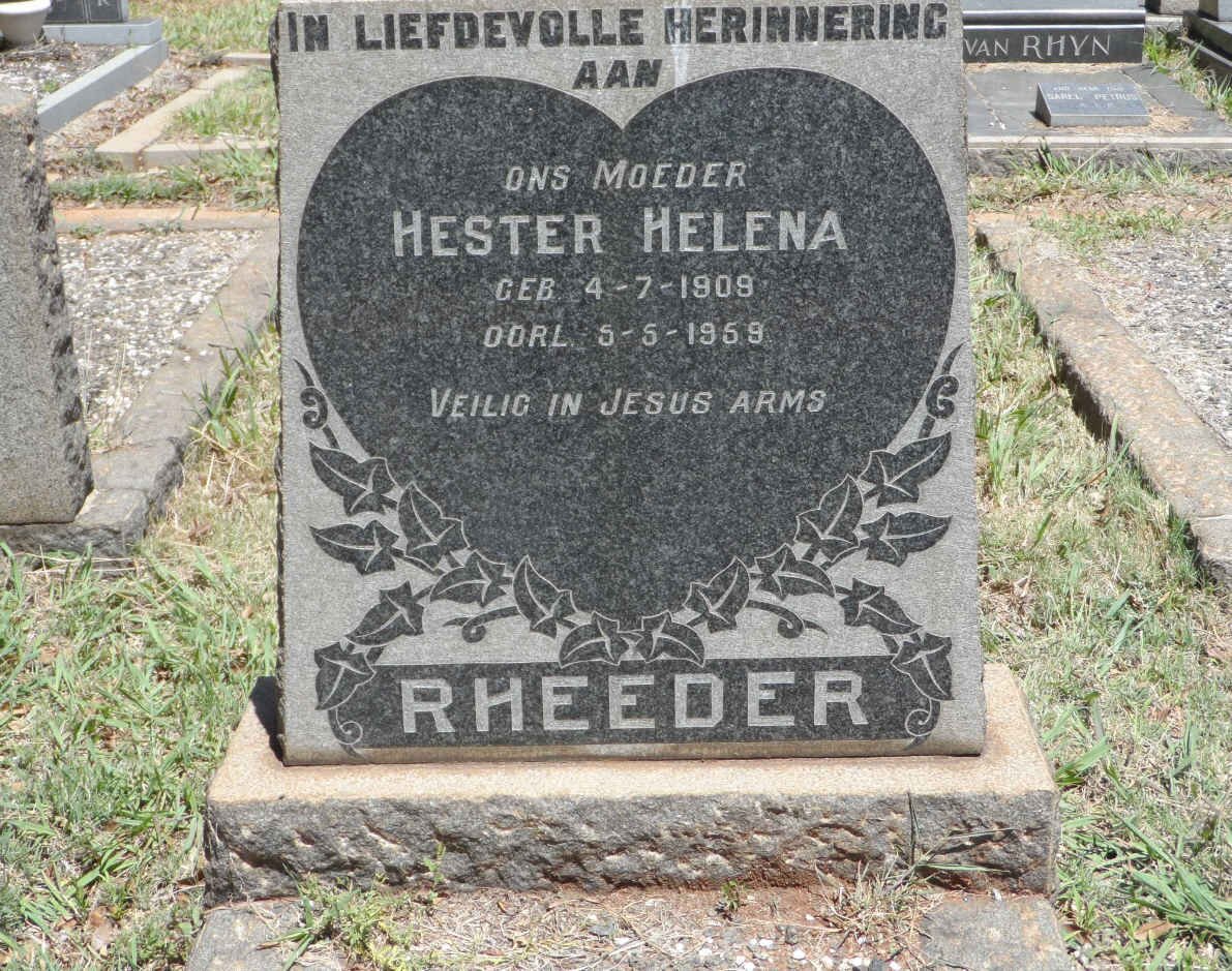 RHEEDER Hester Helena 1909-1959
