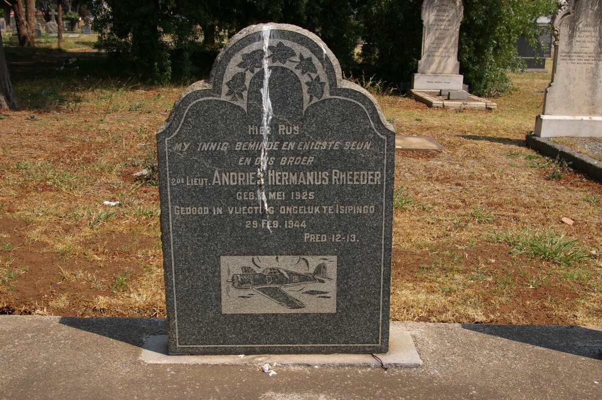 RHEEDER Andries Hermanus 1925-1944