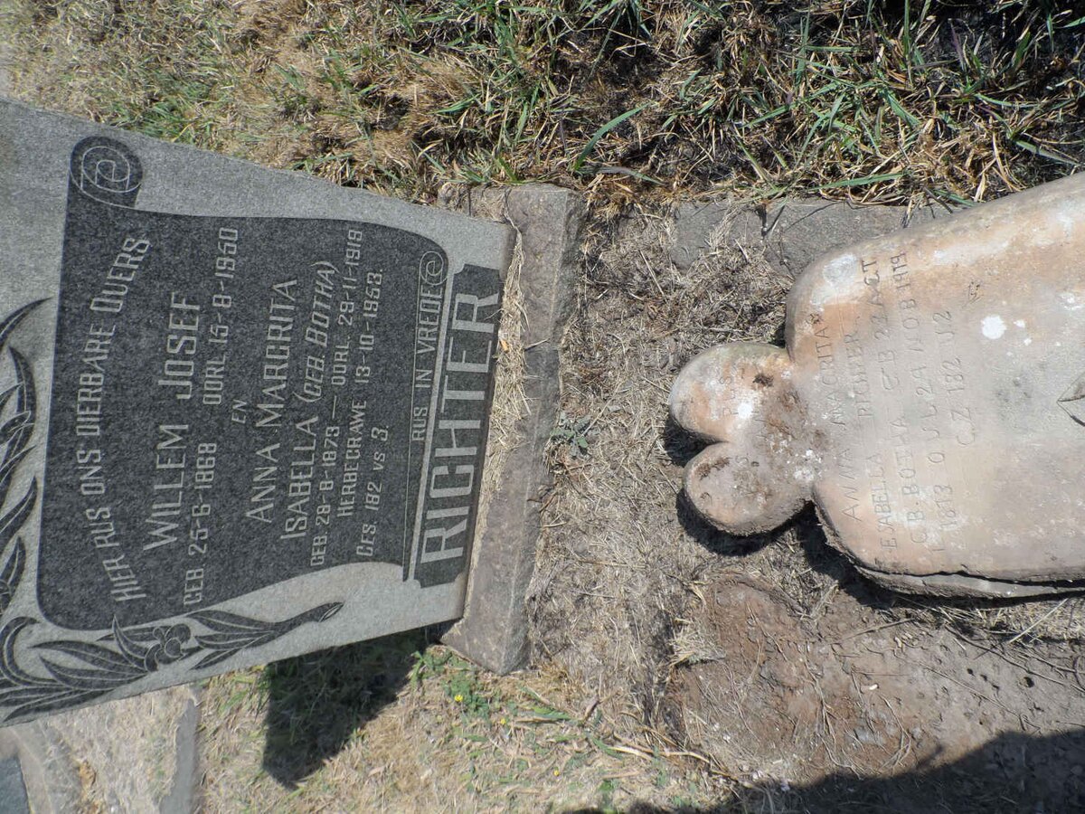 RICHTER Willem Josef 1868-1950 &amp; Anna Margrita Isabella BOTHA 1873-1919