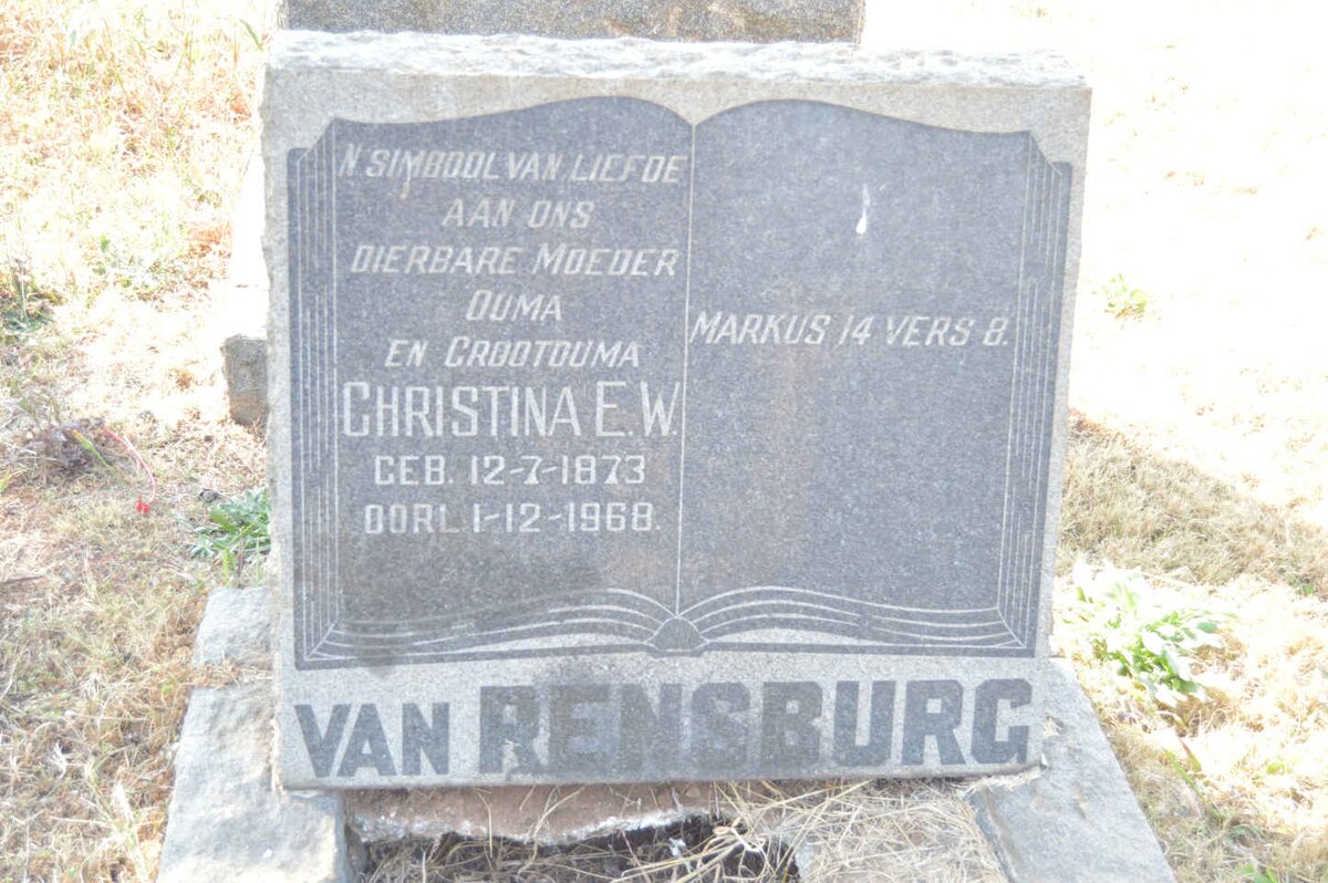 RENSBURG Christina E.W., van 1873-1968