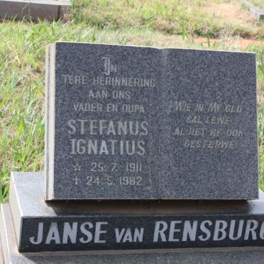 RENSBURG Stefanus Ignatius, Janse van 1911-1982