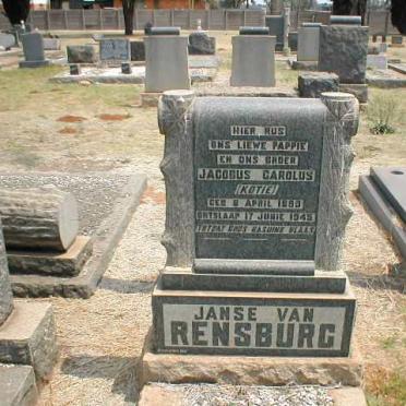 RENSBURG Jacobus Carolus, Janse van 1890-1945