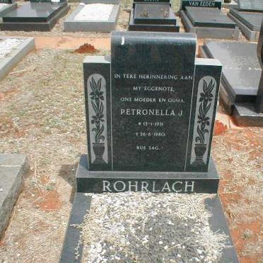 ROHRLACH Petronella J. 1921-1980