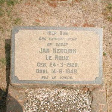 ROUX Jan Hendrik, le 1920-1949