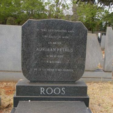 ROOS Adriaan Petrus 1933-1980