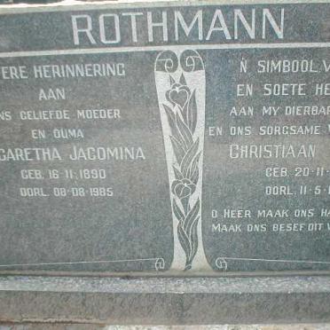 ROTHMANN Christiaan Jacobus 1888-1965 &amp; Magaretha Jacomina 1890-1985