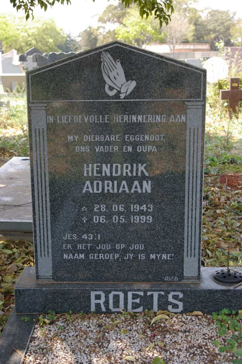 ROETS Hendrik Adriaan 1943-1999