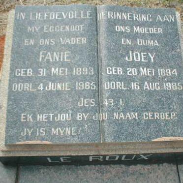 ROUX Fanie, le 1893-1965 &amp; Joey 1894-1985