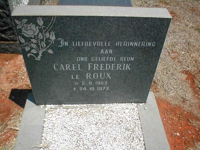 ROUX Carel Frederik, le 1953-1973