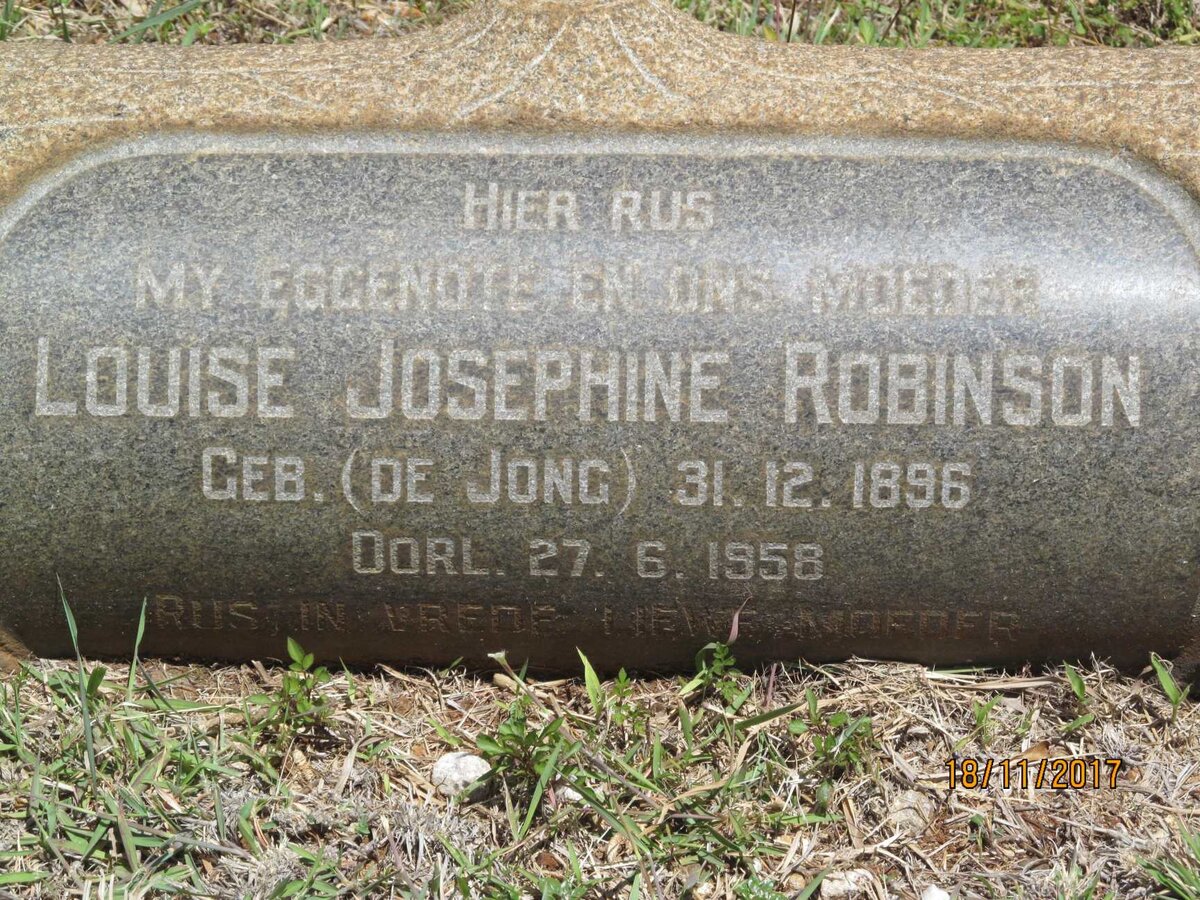 ROBINSON Louise Josephine nee DE JONG 1896-1958