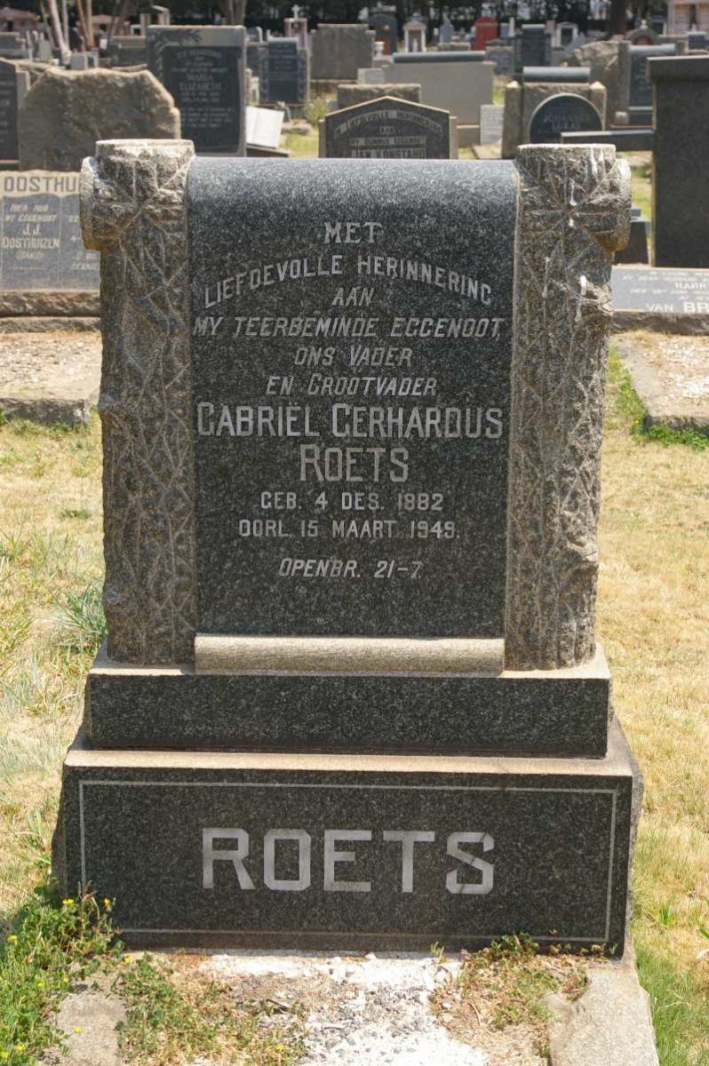 ROETS Gabriël Gerhardus 1882-1949 :: ROETS Gabriel Gerhardus 1929-1986