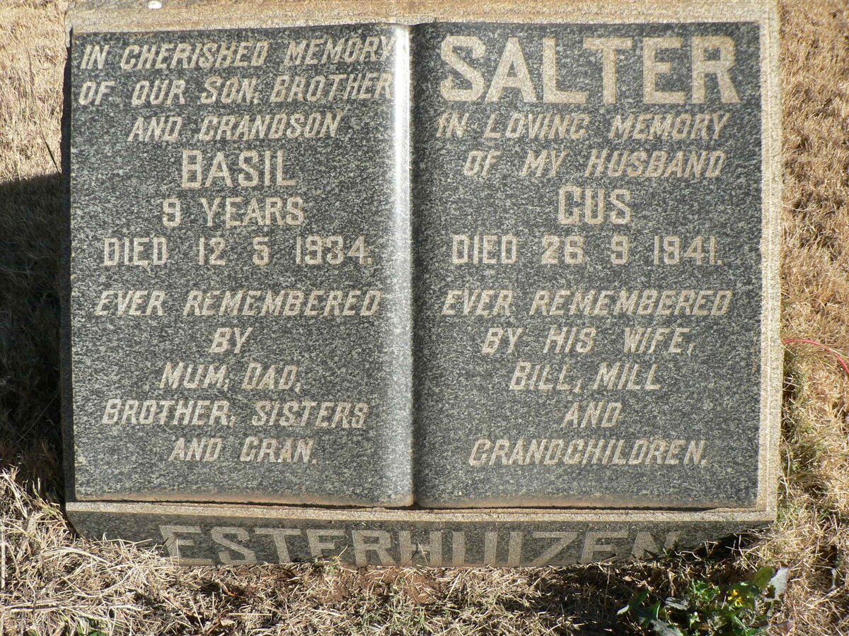 SALTER Gus -1941 :: ESTERHUIZEN Basil -1934