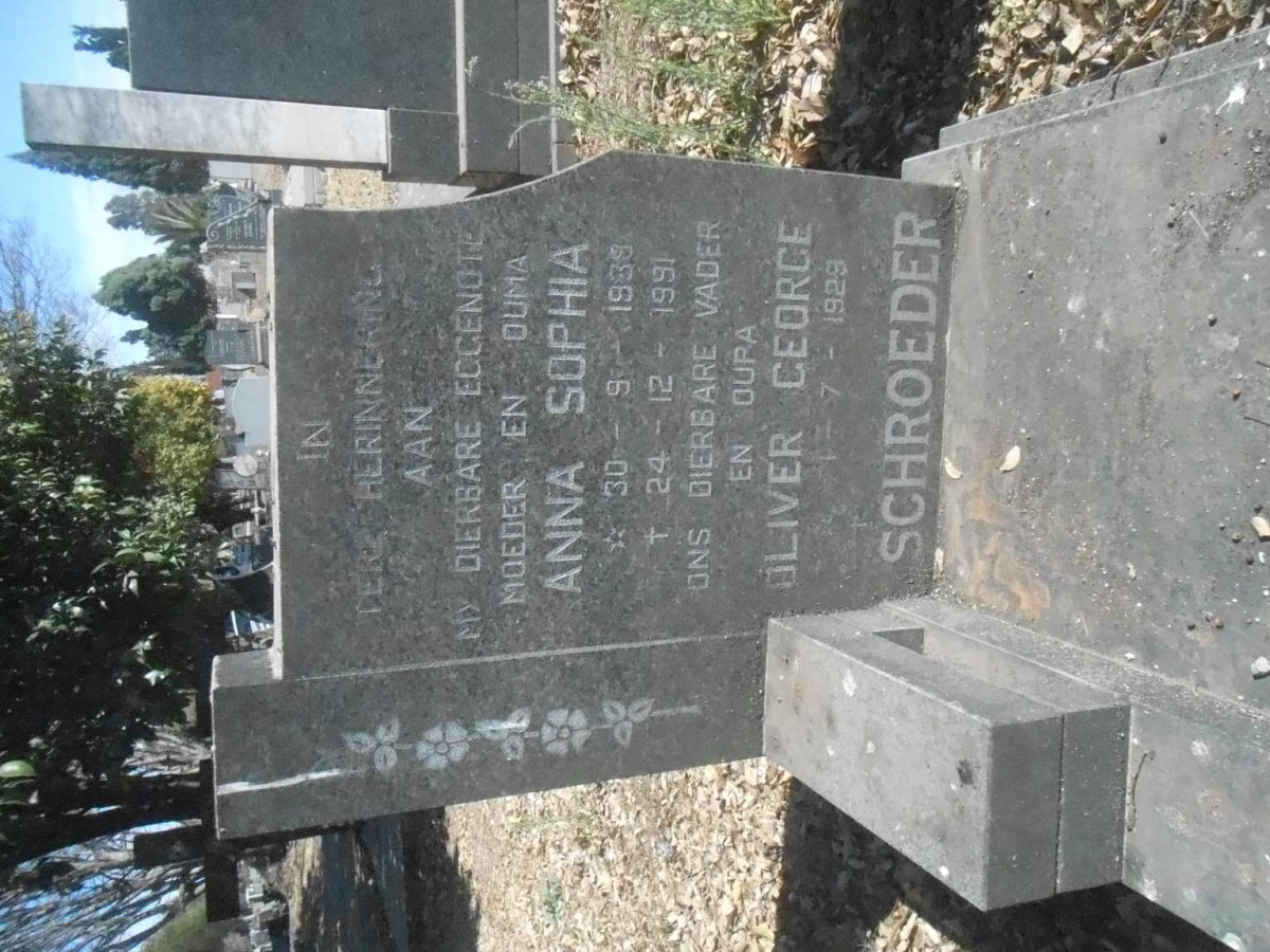 SCHROEDER Oliver George 1929- &amp; Anna Sophia 1939-1991