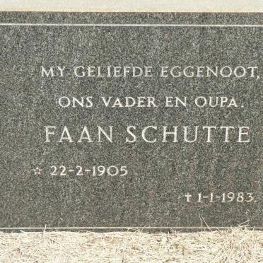 SCHUTTE Faan 1905-1983