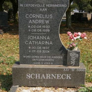 SCHARNECK Cornelius Andrew 1930-1998 &amp; Johanna Catharina 1937-2004