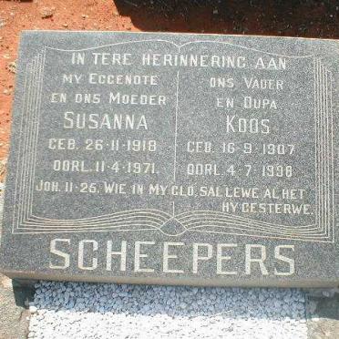SCHEEPERS Koos 1907-1998 &amp; Susanna 1918-1971