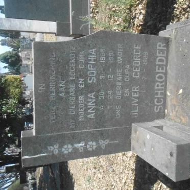 SCHROEDER Oliver George 1929- &amp; Anna Sophia 1939-1991