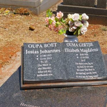 SCHALKWYK Josias Johannes, van 1915-2012 &amp; Elizabeth Magdalena 1928-2010