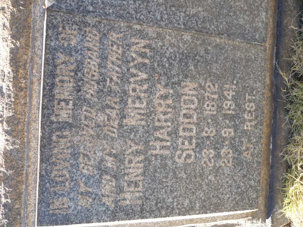 SEDDON Henry Mervyn Harry 1872-1941