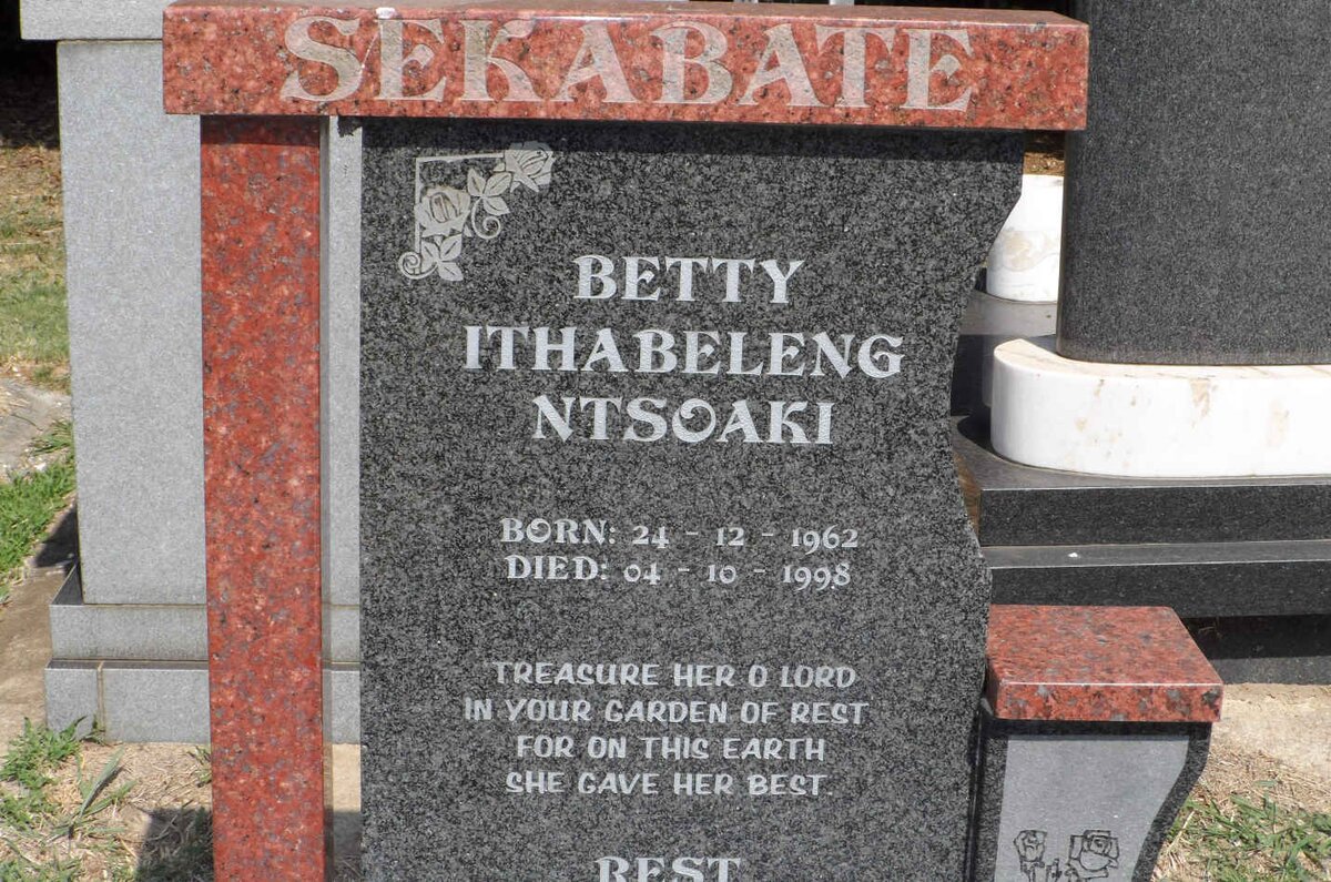 SEKABATE Betty Ithabeleng Ntsoaki 1962-1998