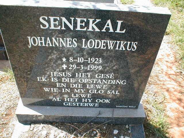 SENEKAL Johannes Lodewikus 1923-1999