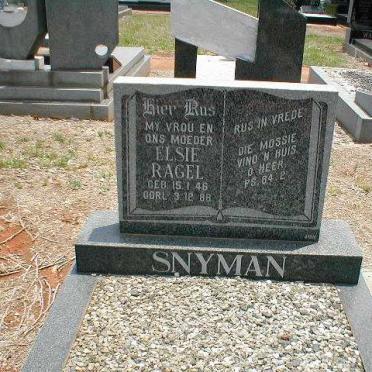 SNYMAN Elsie Ragel 1946-1988