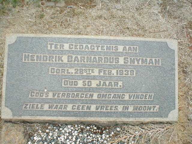 SNYMAN Hendrik Barnardus 1888-1938