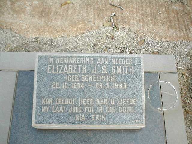 SMITH Elizabeth J.S. nee SCHEEPERS 1904-1969